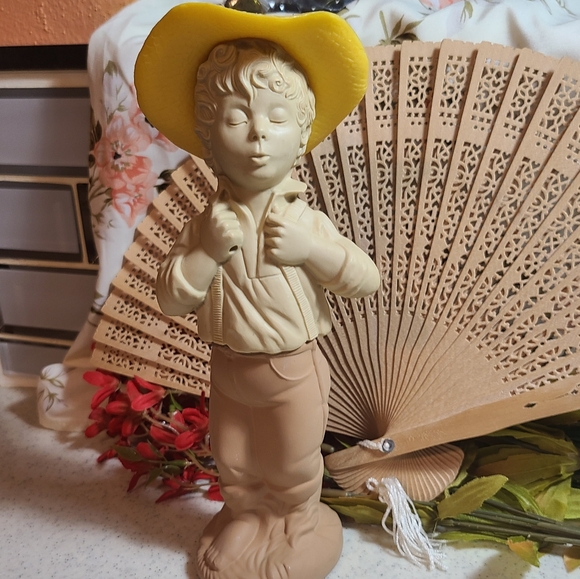 Charming Cowboy Figurine with Yellow Hat Fish Of The DAY Avon Collectible Bottle - Picture 12 of 12